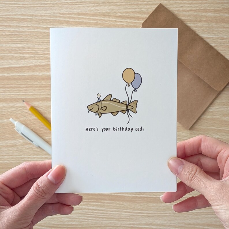 Funny Birthday Card | Here’s Your Birthday Cod Card Minimal Birthday ...