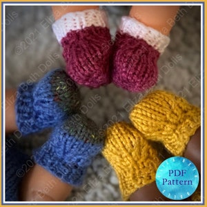 Easy Knit Doll Shoes Miniland 21cm, PDF digital pattern, Cute clothes, Beginner friendly, Flat knit, Sock Boot, Clear instructions & Photos