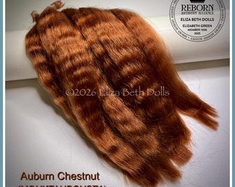 Auburn Chestnut MOHAIR | Doll hair | Hand-dyed & Rinsed till clear | Wigs | Reborn Rooting | Australia