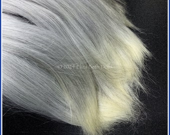 Silver Grey ALPACA Doll hair | Silicone/Vinyl Reborn Baby rooting | Werepup | Grandparent | Gnome beard