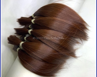 Dk Chestnut Brown ALPACA Doll hair | Natural Suri fibre | Silicone/Vinyl Reborn Baby Rooting