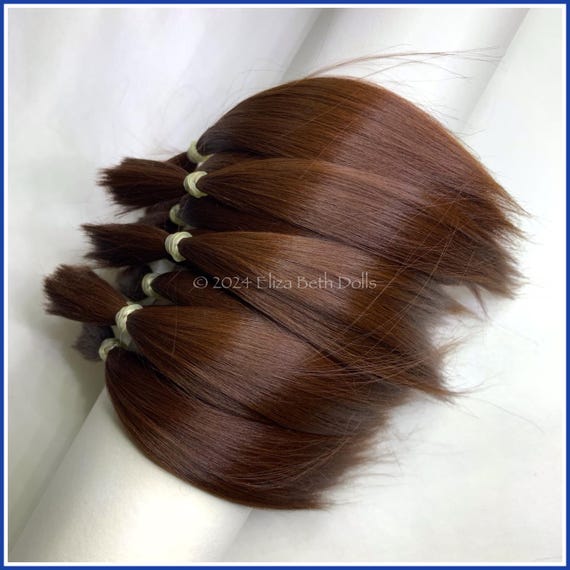 Dk Chestnut Brown ALPACA Doll hair | Natural Suri fibre | Silicone/Vinyl Reborn Baby Rooting
