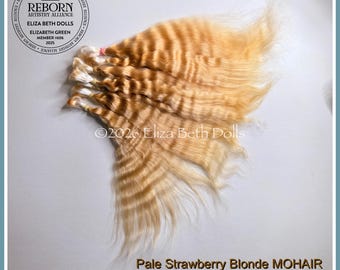 Pale Strawberry Blonde Kid Mohair | Reborn Doll Rooting | BJD Wig Fibre | Waldorf Doll | Angora