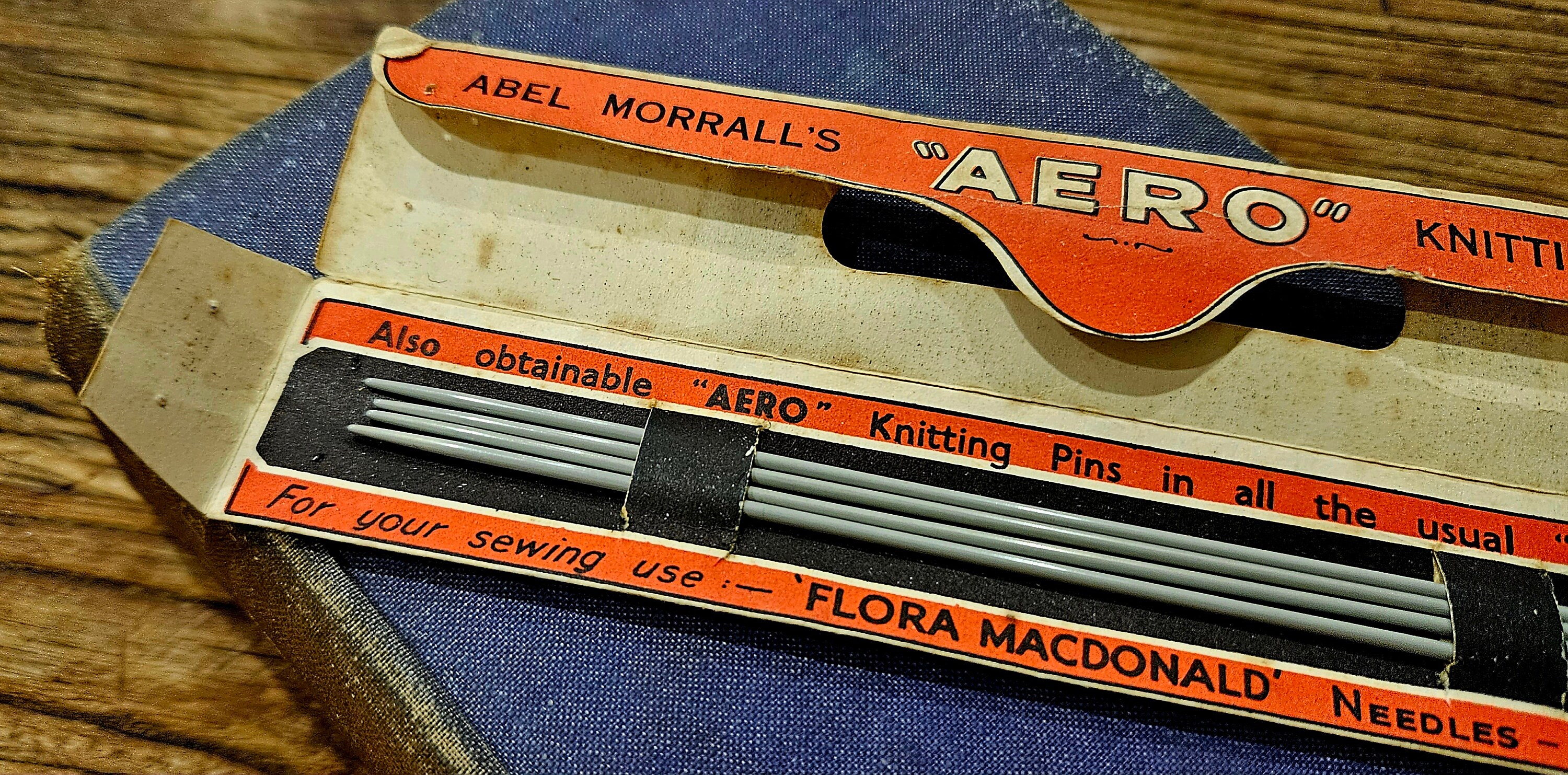 1960s Aero Double Ended Grey Metal Knitting Needles. Set of 4