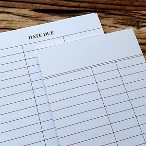 Blank Library Cards and Due Date Slips for Junk Journals, Scrapbooking Ephemera. Original Vintage Dockets.