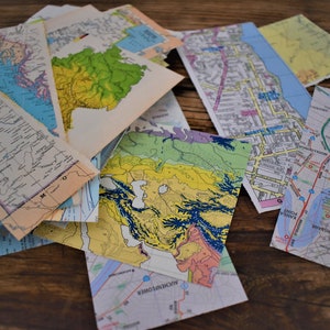 Vintage Map Scrap Pieces: 50x Paper Ephemera for Junk Journals - Etsy ...