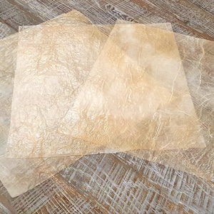 Faux Rice Paper Pack. Tea Dyed, Altered Decorative Napkins for Junk Journal, Scrapbooking. Decoupage. Collage. Paper Craft