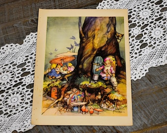 1940s Original Peg's Fairy's Vintage Colour Book Plate Illustrations by Peg Maltby. RARE Australian literature.