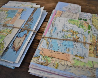 Vintage Map Scrap Pieces: 50x Paper Ephemera for Junk Journals