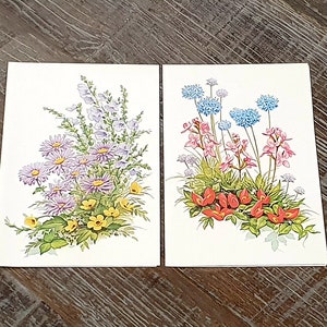Vintage Australian Wildflower Stationary Set with Envelopes. Set of 10.