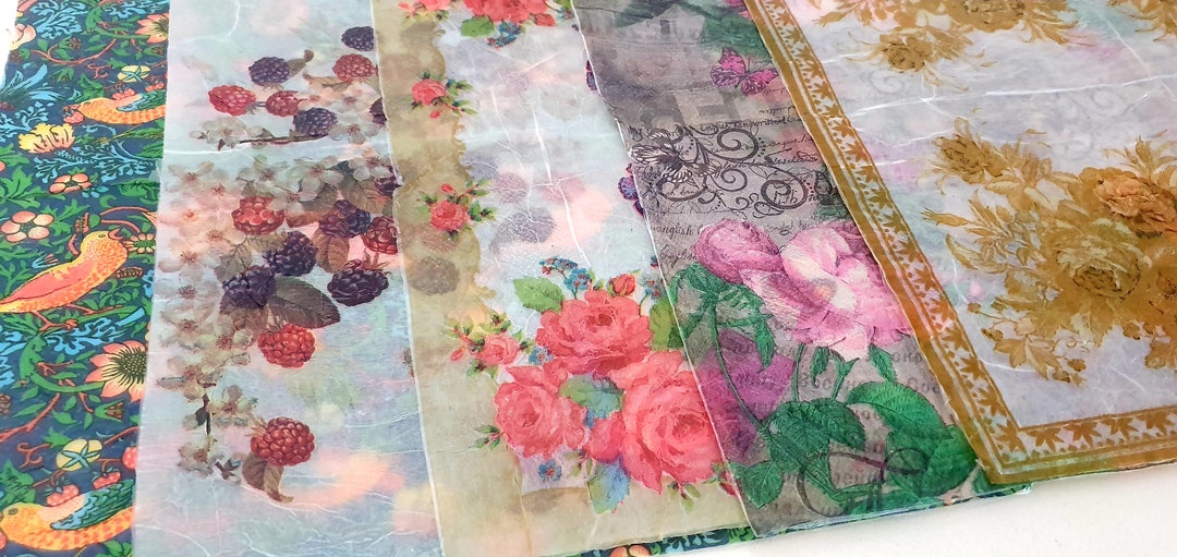 Faux Rice Paper Pack. Altered Decorative Napkins for Junk Journal ...