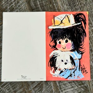 Vintage Greetg Card. Boy and White Digwith Envelopes. Unused.