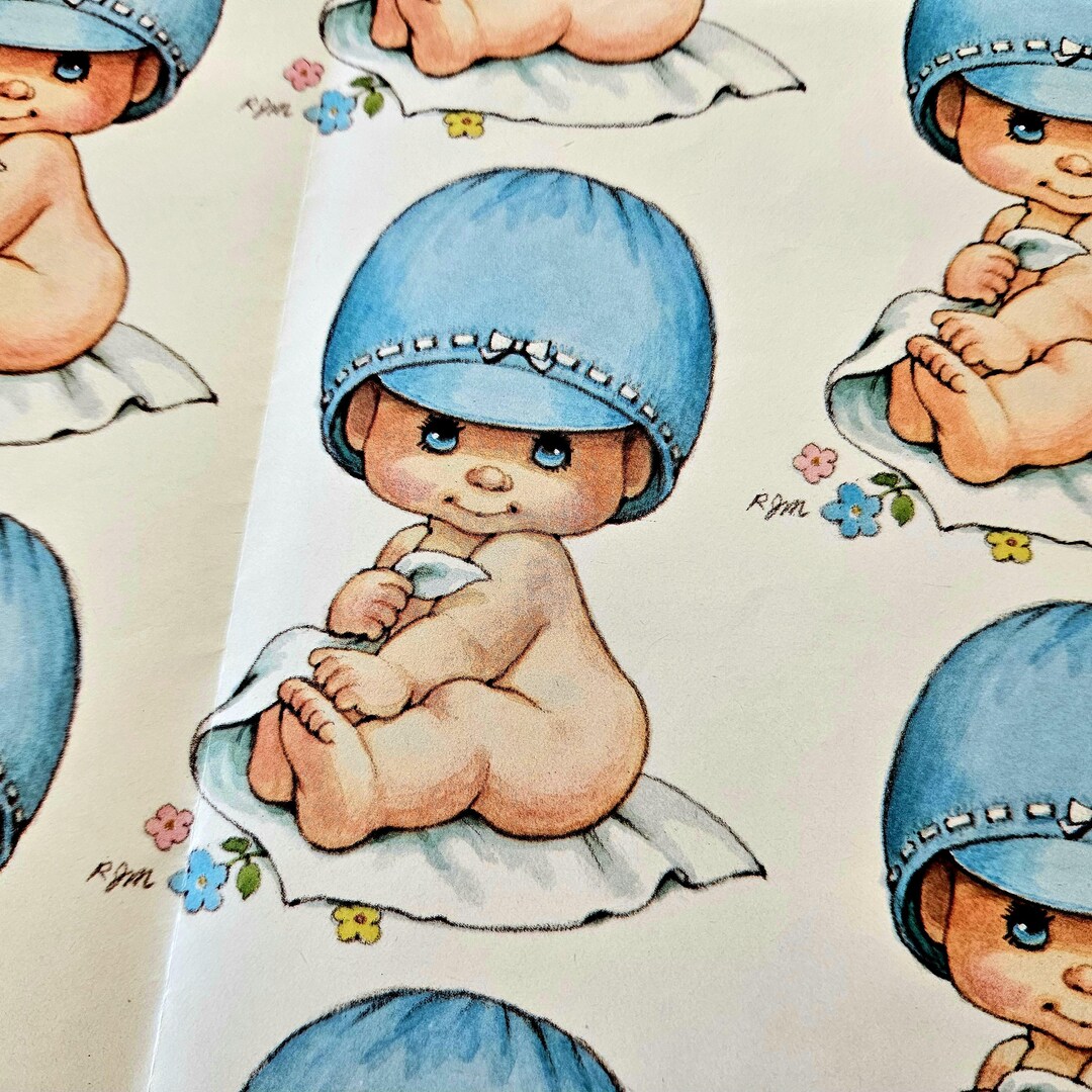 Rare Ruth Morehead Baby Wrapping Paper: Uncut Vintage Gift Wrap ...