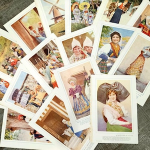 Traditional Costume Illustration Pages. Vintage Encyclopedia Pages for Junk Journals, Scrapbooking Ephemera.