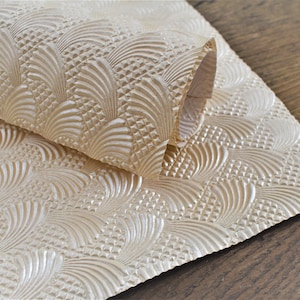 Embossed Pearlised Cream Wave Pattern Decorative Paper Pack for Scrapbooking Paper Craft