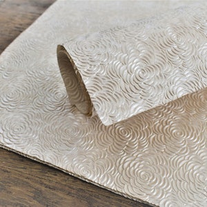 Embossed Pearlised Cream Floral Pattern Decorative Paper Pack for Scrapbooking Paper Craft