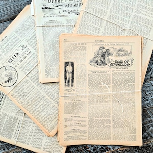 Newspaper Texture. Vintage Book Text Page Packs for Junk Journal, Scrapbooking, Craft Projects.  Art & Craft Paper.