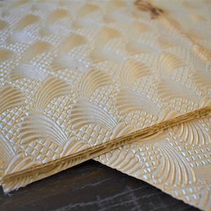 Embossed Pearlised Cream Wave Pattern Decorative Paper Pack for Scrapbooking Paper Craft
