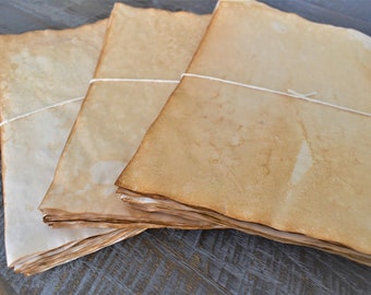 20 Tea Dyed A4 Blank Paper Pack for Junk Journal, Scrapbooking, Mixed Media, Collage Embellishments and Ephemera