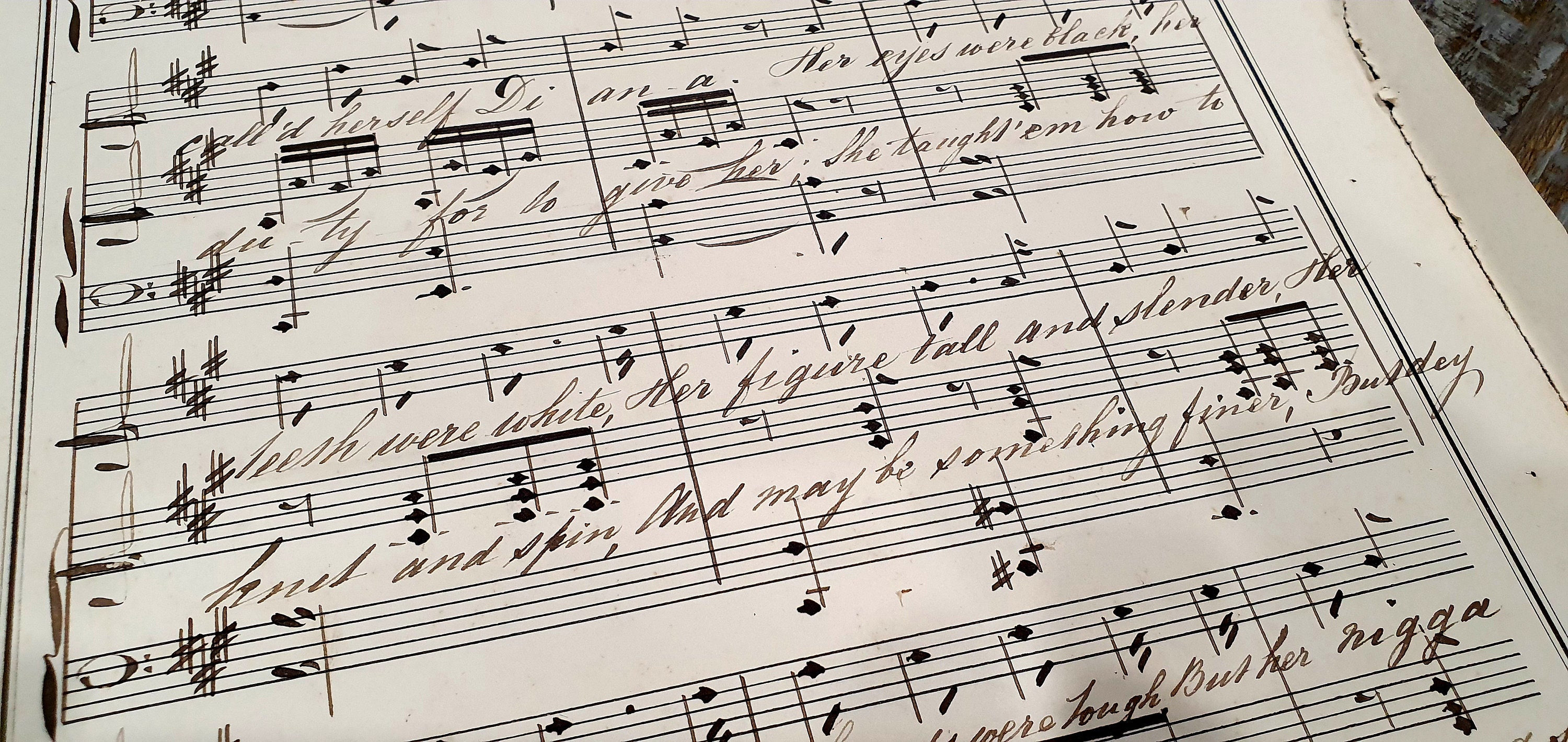 1920s Hand Written Vintage Sheet Music With Lyrics. Double Sided Sheet ...