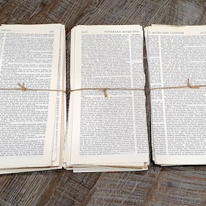 Large Encyclopedia Paper Scrap Strips. Vintage Text Paper, Grab Bag for Junk Journal Scrapbooking. Art & Craft Paper.