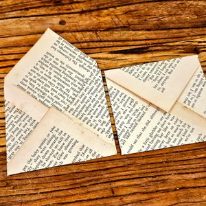 20x Grungy Handmade Tea Dyed Vintage Children's Book Envelopes for Junk Journal, Scrapbook Ephemera