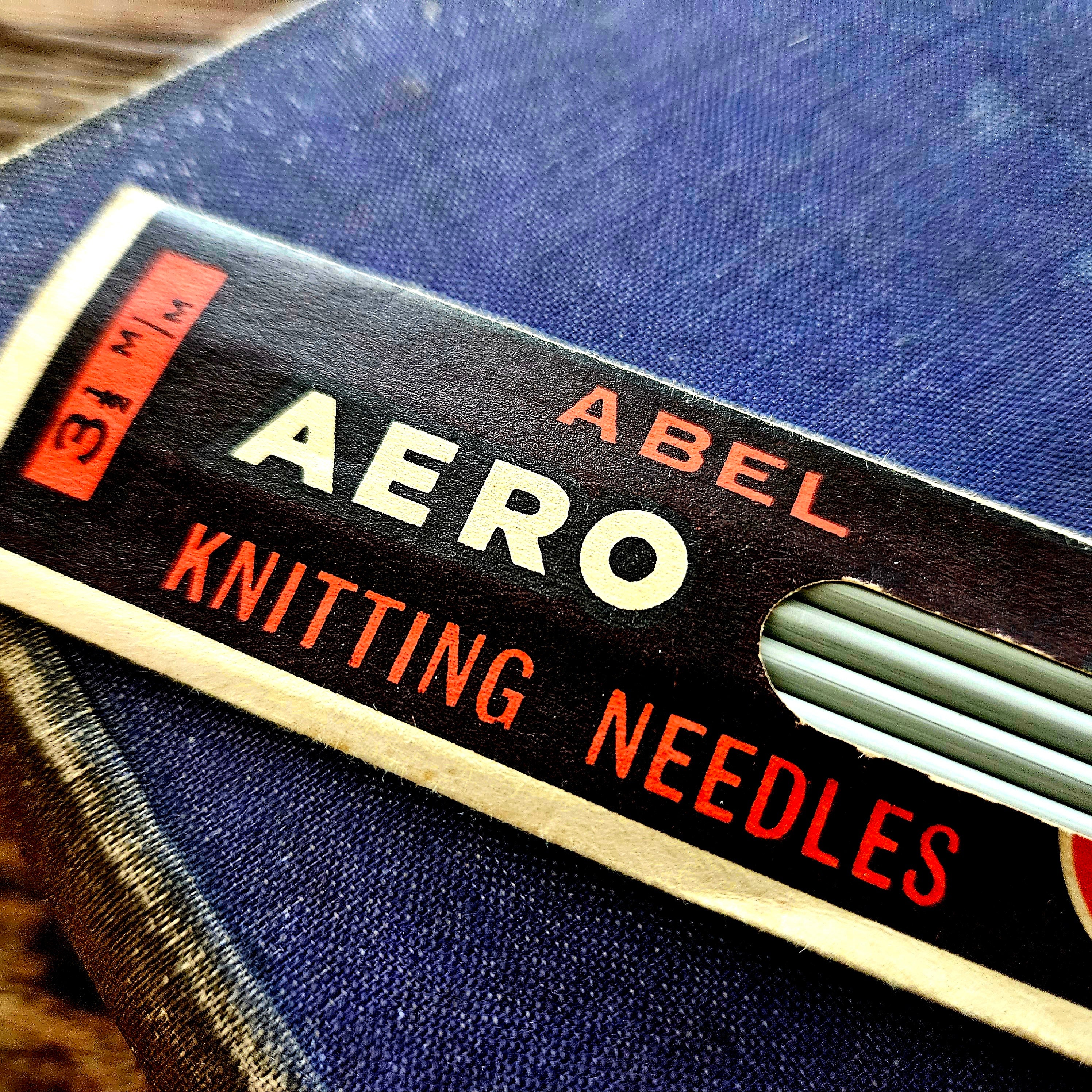 1960s Aero Double Ended Grey Metal Knitting Needles. Set of 4. 