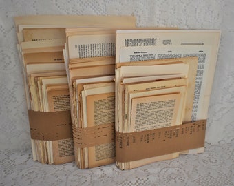 150 Page Vintage Book Text Page Packs and Ephemera for Junk Journal, Scrapbooking, Craft Projects.  Art & Craft Paper.