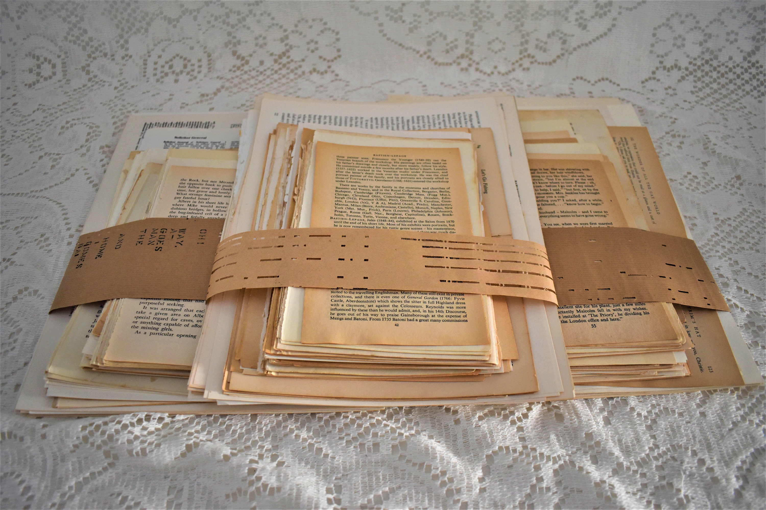 Vintage Book Page Ephemera Pack: 150 Aged Paper Text for Junk Journals ...