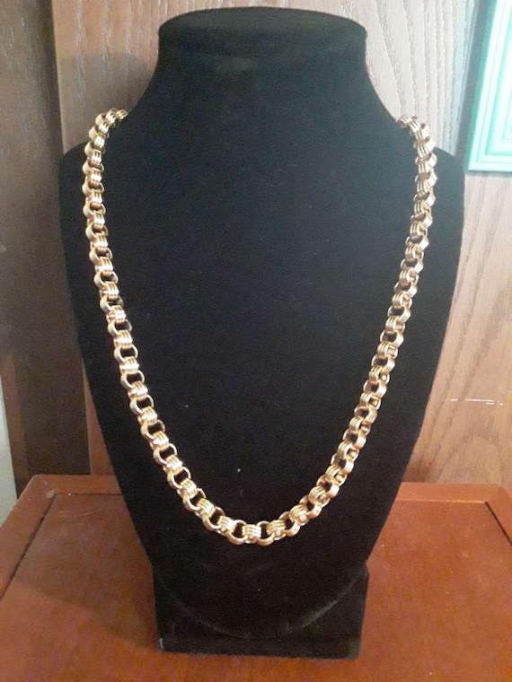 Vintage Signed Monet Chunky Gold-Tone Chain Neckla