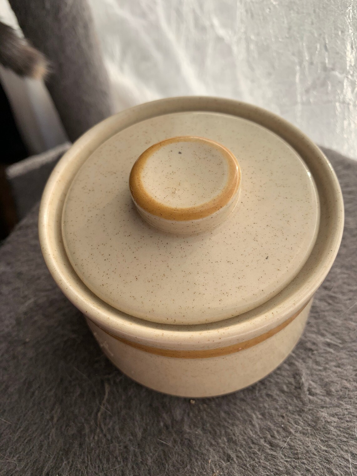 Vintage Japanese stoneware jar with lid Etsy