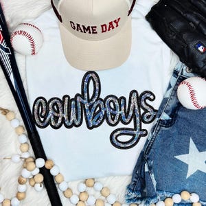 Maglietta con paillettes Silver Cowboys: Felpa con mascotte della scuola