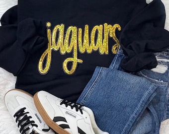 Sequin Jaguars Sweatshirt, School Mascot Team Apparel