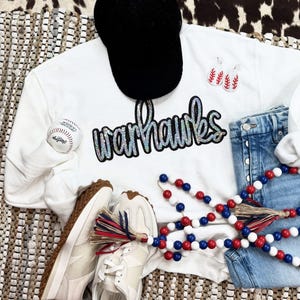 Maglietta mascotte Sequin Warhawks: Felpa Silver School Spirit