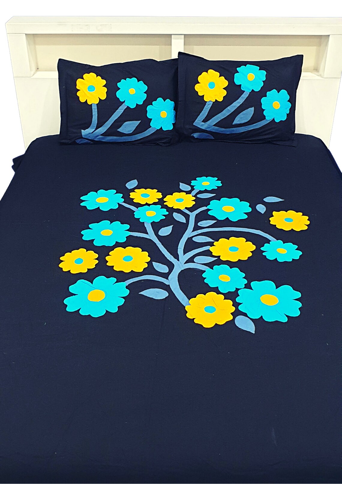 Aplic or Cut Work Bed Sheet Cotton Bed Sheet Flat Sheet With Etsy