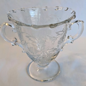 Vintage Fostoria Sugar Bowl in the Heather Pattern, Fostoria Glassware, Glass Sugar Bowls, Collectable Sugar Bowls, Romantic decor,