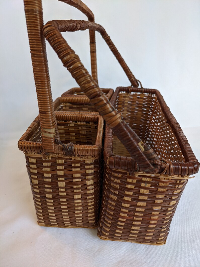Wicker Caddy/ Vintage Wicker Caddy Basket/ Collectable Baskets/ Vintage