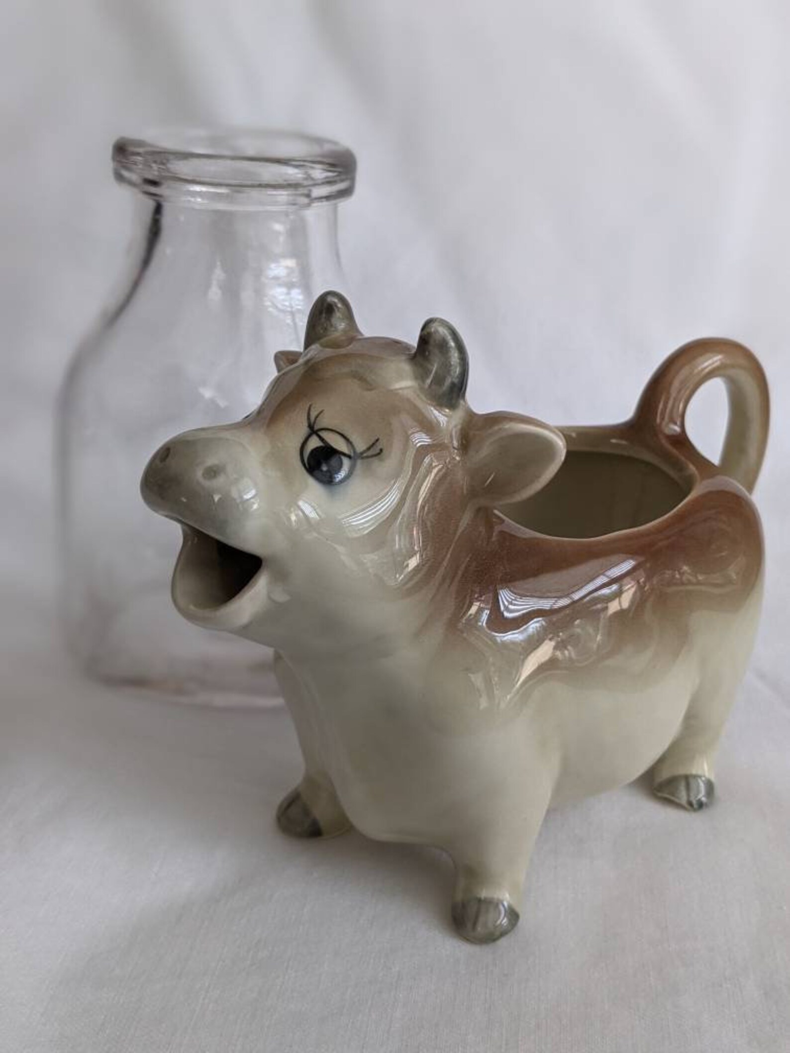 Otagiri Cow Creamer, Vintage Handpainted Cow Creamer, Japanese Ceramics
