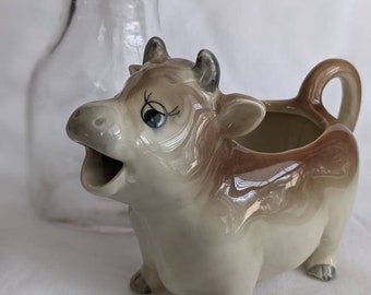 Otagiri Cow Creamer, Vintage Handpainted Cow Creamer, Japanese Ceramics, Brown Cow Ceramic Creamer, Country Decor, Collectable ceramics