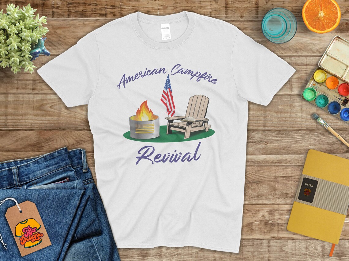 American Campfire Revival Tshirt, Bible Study Tee, Christian Tee