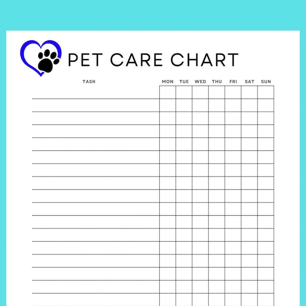 Pet Care Chart Download, Pet Health Record, Pet Sitter Notes, Pet Care Record, Dog Health Care, Daily Pet Tasks, Daily Pet Care, Pet Feeding