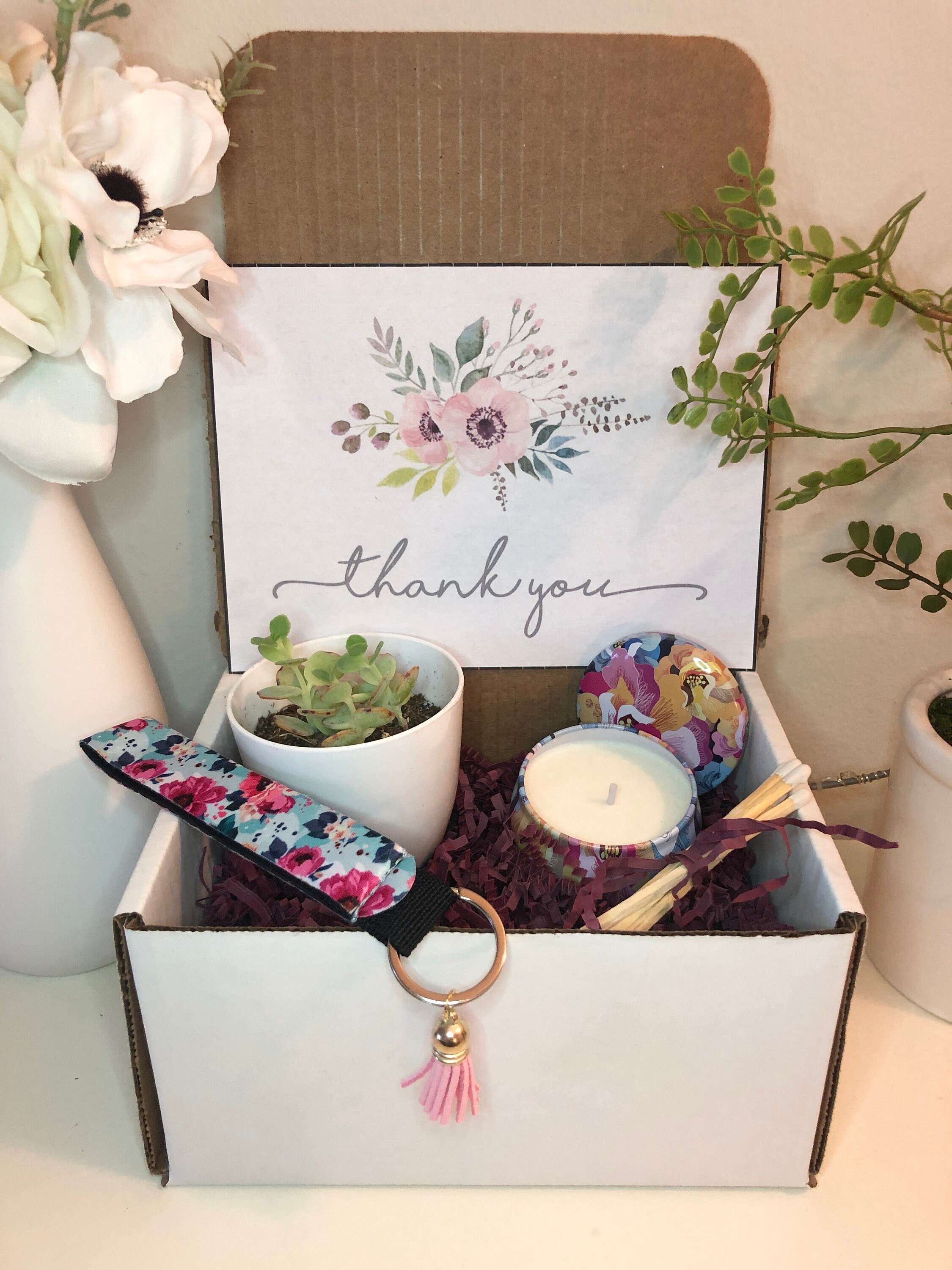 Thank You Floral Gift Box / Mini Gift Box / Care Package / Etsy