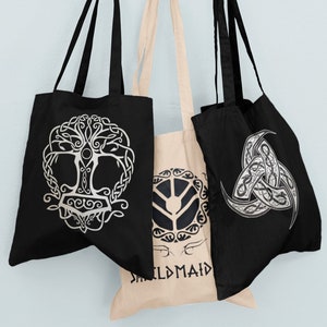 Wikinger Baumwolltasche: Schild Maiden Design