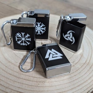 Cenicero vikingo, cenicero portátil vikingo, cenicero Vegvisir, cenicero Helm of Awe, cenicero Valknut, ceniceros vikingos, regalo vikingo para fumadores
