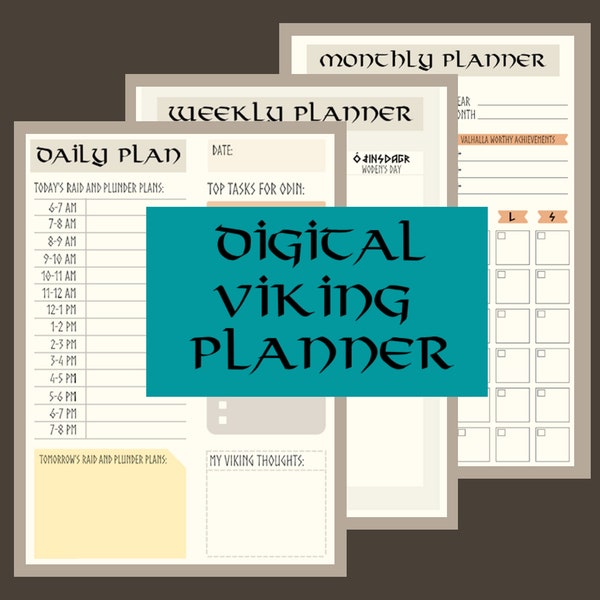 Viking planner, digital viking planner, printable viking planner, daily planner, weekly planner, monthly planner, instant download