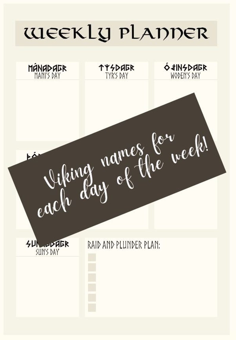 Viking Planner Digital Viking Planner Printable Viking - Etsy