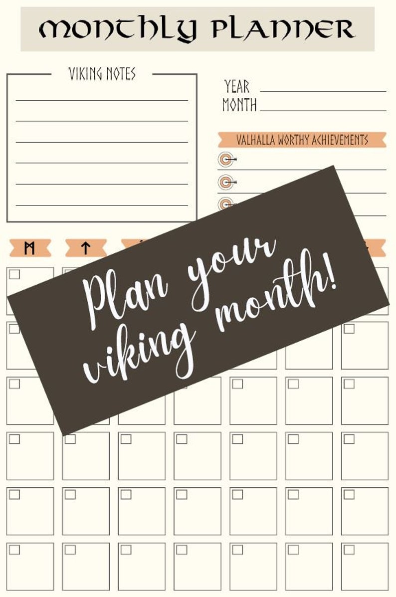 Viking Planner Digital Viking Planner Printable Viking - Etsy