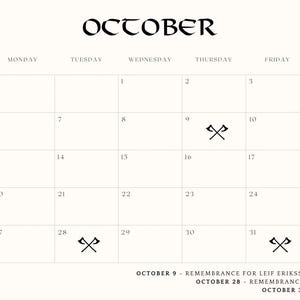 Digital Viking Calendar, Viking Calendar 2025, Calendar Bundle ...