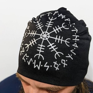 Viking beanie, Vegvisir beanie, viking compass beanie, viking runes beanie, gift for viking fans