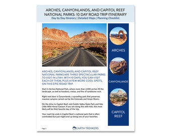 Arches, Canyonlands und Capitol Reef National Parks 10 Tage Reiseroute // Digitaler Download